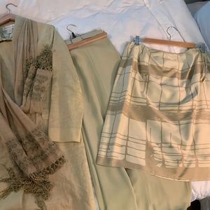 Suit with pants and skirt